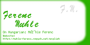 ferenc muhle business card